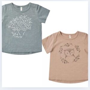 Rylee + Cru 2pc Organic Cotton T Shirt Bundle Boho Wildflower & Owl